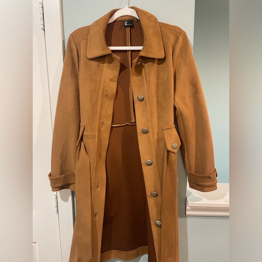Faux suede trench women’s
